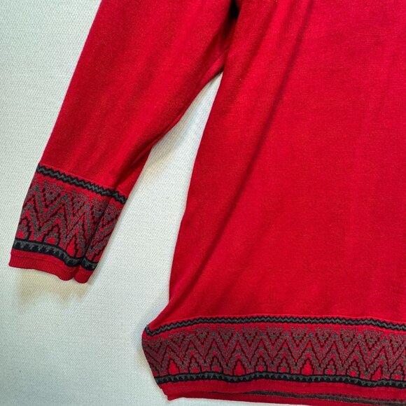 Cj Banks Women's Tunic Pullover Sweater Knit Stretch Size 2X Red Long Sleeve - Picture 7 of 11